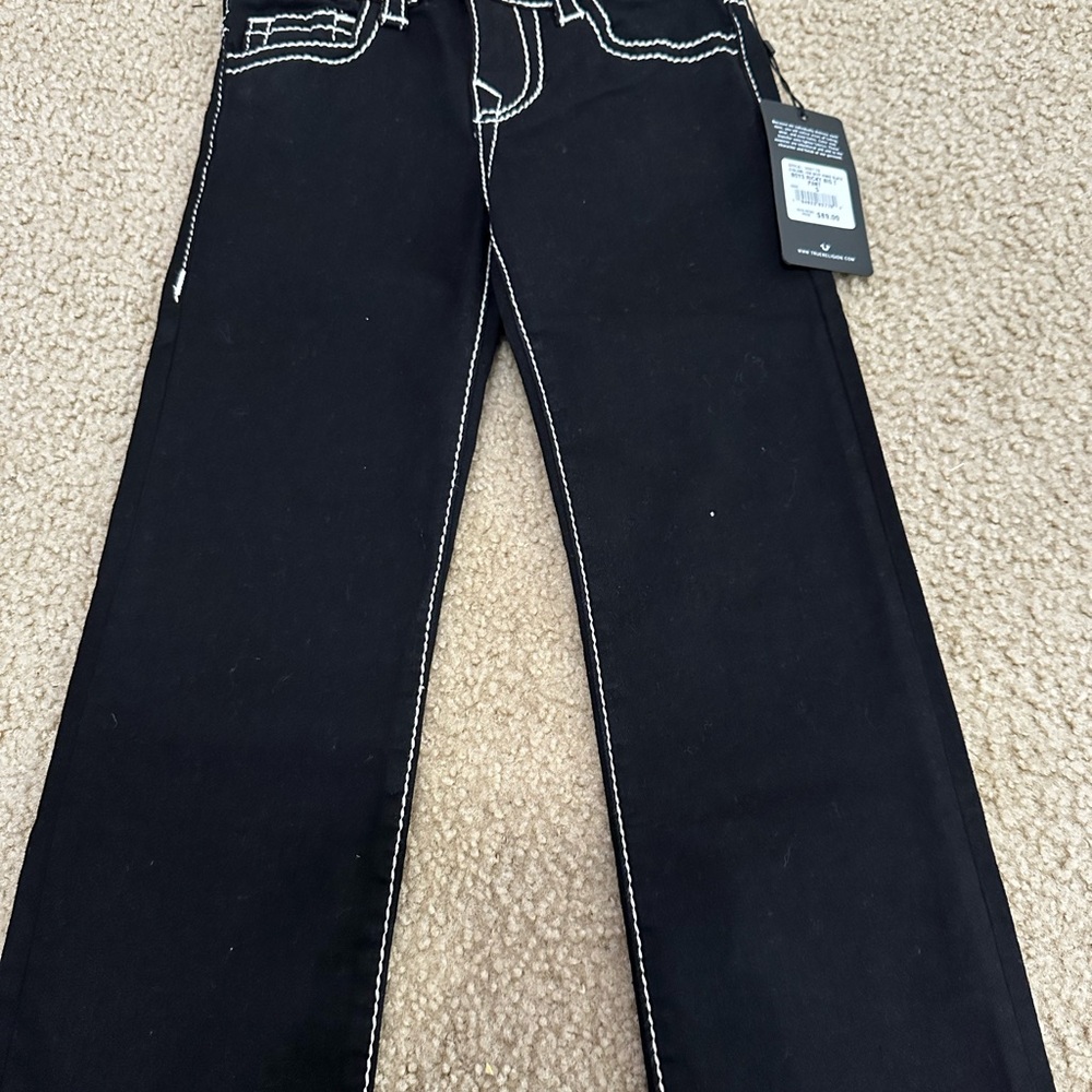 Children's Black Jeans with White Stitching